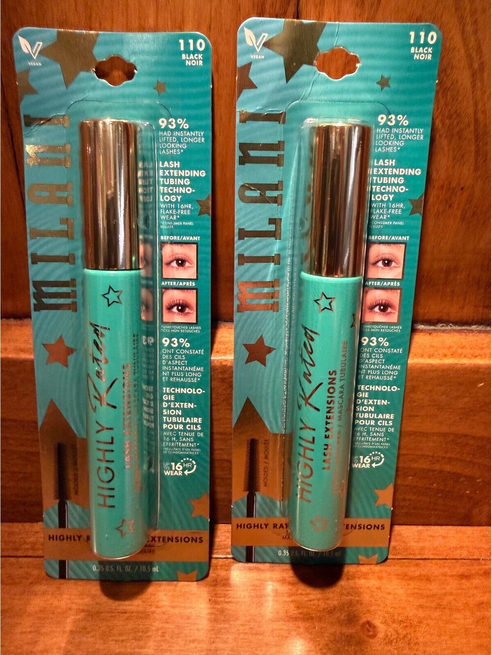 Milani Highly Rated Lash Extensions Mascara 110 Black - 0.35 fl oz - Lot of 2